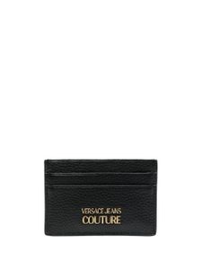 Versace Jeans Couture porte-cartes en cuir grainé à plaque logo - Noir