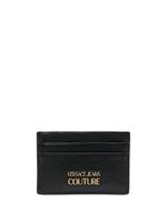 Versace Jeans Couture porte-cartes en cuir grainé à plaque logo - Noir