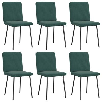 Eetkamerstoelen 6 st fluweel donkergroen