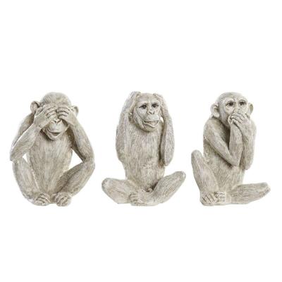Decoratieve figuren DKD Home Decor Beige Wit Hars (14,5 x 11 x 19 cm) (3 Stuks)