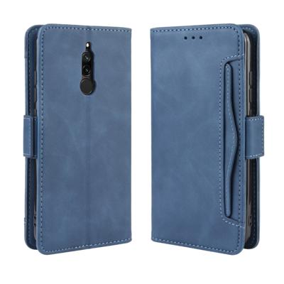 Voor Xiaomi Redmi 8 portemonnee stijl huid voelen kalf patroon lederen draagtas met aparte kaartsleuf (blauw)