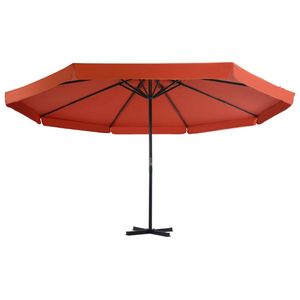 The Living Store tuinparasol - Terracotta - 500 x 385 cm - UV-beschermend - Aluminium paal - 8 baleinen