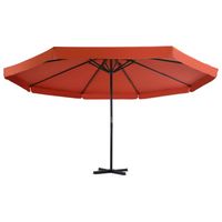 The Living Store tuinparasol - Terracotta - 500 x 385 cm - UV-beschermend - Aluminium paal - 8 baleinen - thumbnail