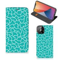 iPhone 12 Pro Max | Bookcase | Cracks Blue