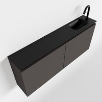Toiletmeubel Mondiaz Ture | 120 cm | Meubelkleur Dark grey | Eden wastafel Urban Rechts | 1 kraangat Toiletmeubel Mondiaz Ture | 120 cm | Meubelkleur Dark grey | Eden wastafel Urban Rechts | 1 kraangat