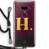 Amber Script: HTC U12+ Transparant Hoesje met koord