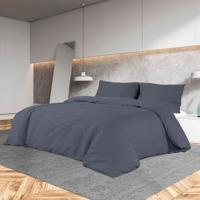 VidaXL Dekbedovertrekset lichtgewicht 200x200 cm microvezel antraciet