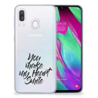 Samsung Galaxy A40 | Siliconen hoesje | met naam Heart Smile