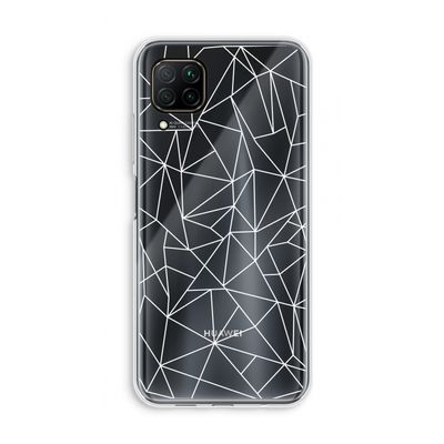 Geometrische lijnen wit: Huawei P40 Lite Transparant Hoesje
