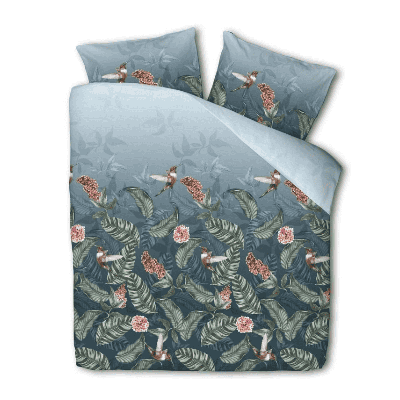 Dekbedovertrek Birdy Bowi Natuur 200x200 Cm Fresh And Co - Dekbed-Discounter.nl