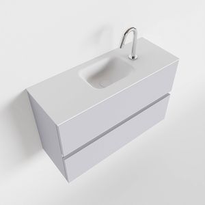 Toiletmeubel Mondiaz Ada | 80 cm | Meubelkleur Cale | Lex wastafel Talc Midden | 1 kraangat