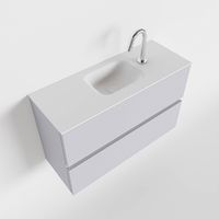 Toiletmeubel Mondiaz Ada | 80 cm | Meubelkleur Cale | Lex wastafel Talc Midden | 1 kraangat