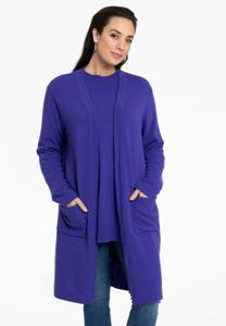 Yoek Cardigan lang Wolmix | Paars | Maat 46/48
