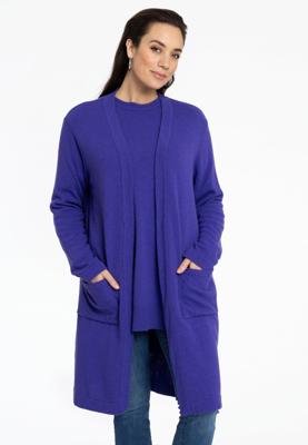 Yoek Cardigan lang Wolmix | Paars | Maat 54/56