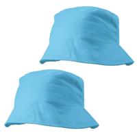 Festival Vissershoedjes/zonnehoedjes voor volwassenen - 6x - blauw