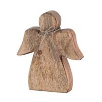 SVJ Decoratieve Engel - 3x5x15 cm - Hout - Naturel