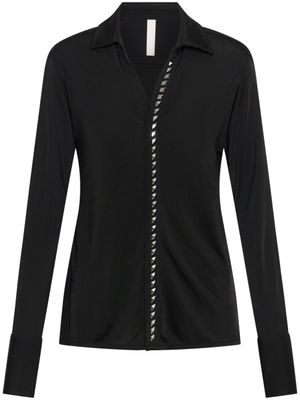 Dion Lee chemise à patte de boutonnage cloutée - Noir