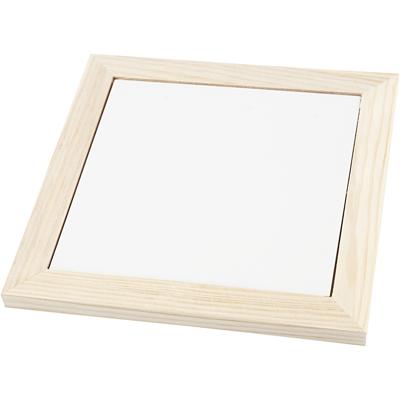 Creativ Company Onderzetter met houten lijst, afm 18,5x18,5x1,16 cm, 1 stuk