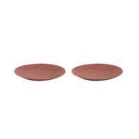 Mammoet Bord Spirit 27.5 cm Rood Stoneware 2 stuks