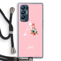 Pink Bouquet: Oppo Find X3 Neo Transparant Hoesje met koord