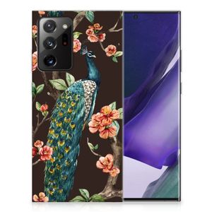 Samsung Galaxy Note20 Ultra TPU Hoesje Pauw met Bloemen