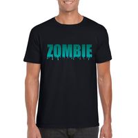 Halloween zombie shirt zwart heren 2XL  -