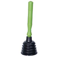 Ontstopper - toilet / gootsteen - groen - kunststof - rubber - 27 cm - plopper