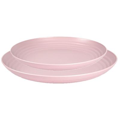 Plasticforte camping borden set - roze - kunststof - 2 soorten - 12x stuks - onbreekbaar servies