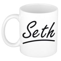 Seth voornaam kado beker / mok sierlijke letters - gepersonaliseerde mok met naam   -