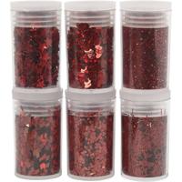 Creativ Company Bio sparkles & sequins, rood, 6x7 ml/ 1 doos