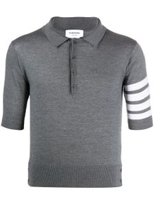 Thom Browne polo à 4 bandes signature - Gris