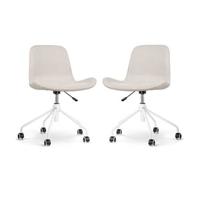 Nolon Nout-Fé Bureaustoelen Set van 2 - Beige - Wit Onderstel