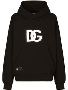 Dolce & Gabbana hoodie en jersey à logo appliqué - Noir