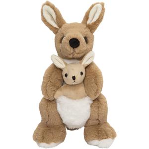 Nature Planet pluche Kangoeroe met baby knuffel - 22 cm - Dieren knuffels