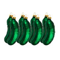 Kersthangers - augurken - 8x stuks - glas - 9 cm - kerstboomversiering - kerstornamenten