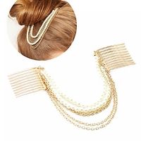 1 stuk Dames Haarkammen Haarspeldkam Voor Bruiloft Feest / Avond Dagelijks Verjaardag Klassiek Imitatieparel Legering Gouden Lightinthebox