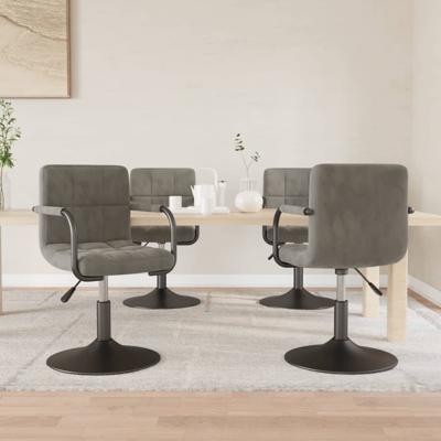 Eetkamerstoelen draaibaar 4 st fluweel lichtgrijs