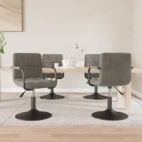 Eetkamerstoelen draaibaar 4 st fluweel lichtgrijs