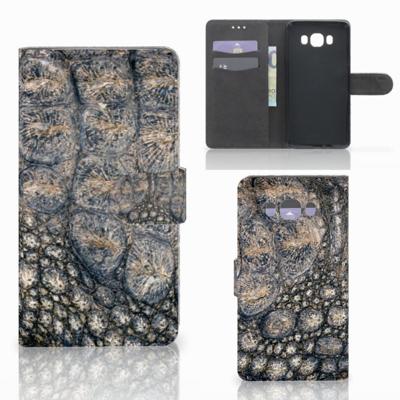 Samsung Galaxy J7 2016 | Telefoonhoesje | Met pasjeshouder | Krokodillenprint