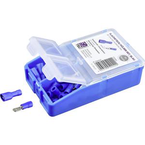 TRU COMPONENTS Assortiment kabelschoenen 4,8x0,8 mm 1.5 mm² 2.5 mm² Blauw 140 stuk(s)