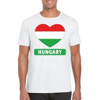 Hongarije hart vlag t-shirt wit heren 2XL  -