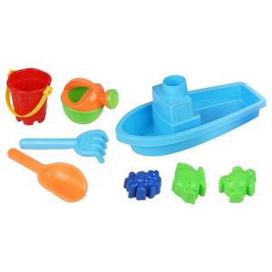 Strand/zandbak speelgoed set - emmer/schepjes met vormpjes - plastic - peuter/kind - En boot
