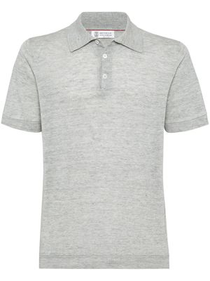 Brunello Cucinelli polo à design chiné - Gris