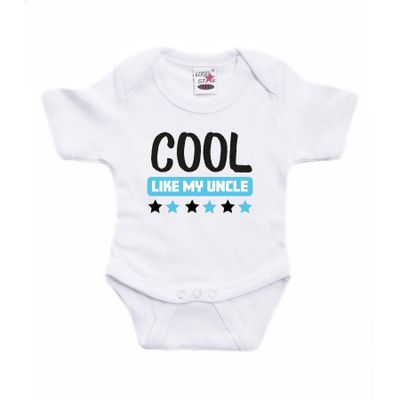 Baby rompertje - oom cadeau romper - cool like my uncle - wit/blauw - kraamcadeau