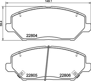 Remblokkenset, schijfrem BREMBO, u.a. fÃ¼r Hyundai, KIA