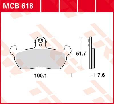 TRW Remblokken, en remschoenen voor de moto, MCB618 Allround organisch