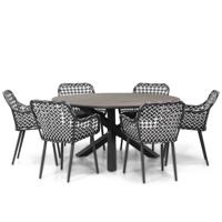 Domani Furniture Emory/Ancona 150 cm rond dining tuinset 7-delig - thumbnail