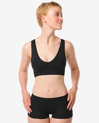 HEMA Damesboxer naadloos rib zwart (zwart)