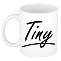 Naam cadeau mok / beker Tiny met sierlijke letters 300 ml