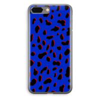Blue Leopard: iPhone 8 Plus Transparant Hoesje - thumbnail